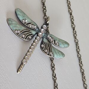 Elegant 42" Dragonfly Pendant Lanyard Or Necklace